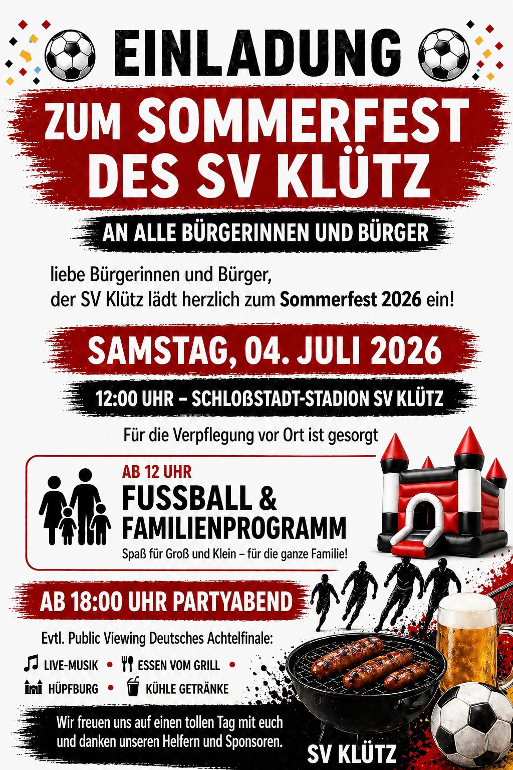 Plakat Sommerfest Sportverein